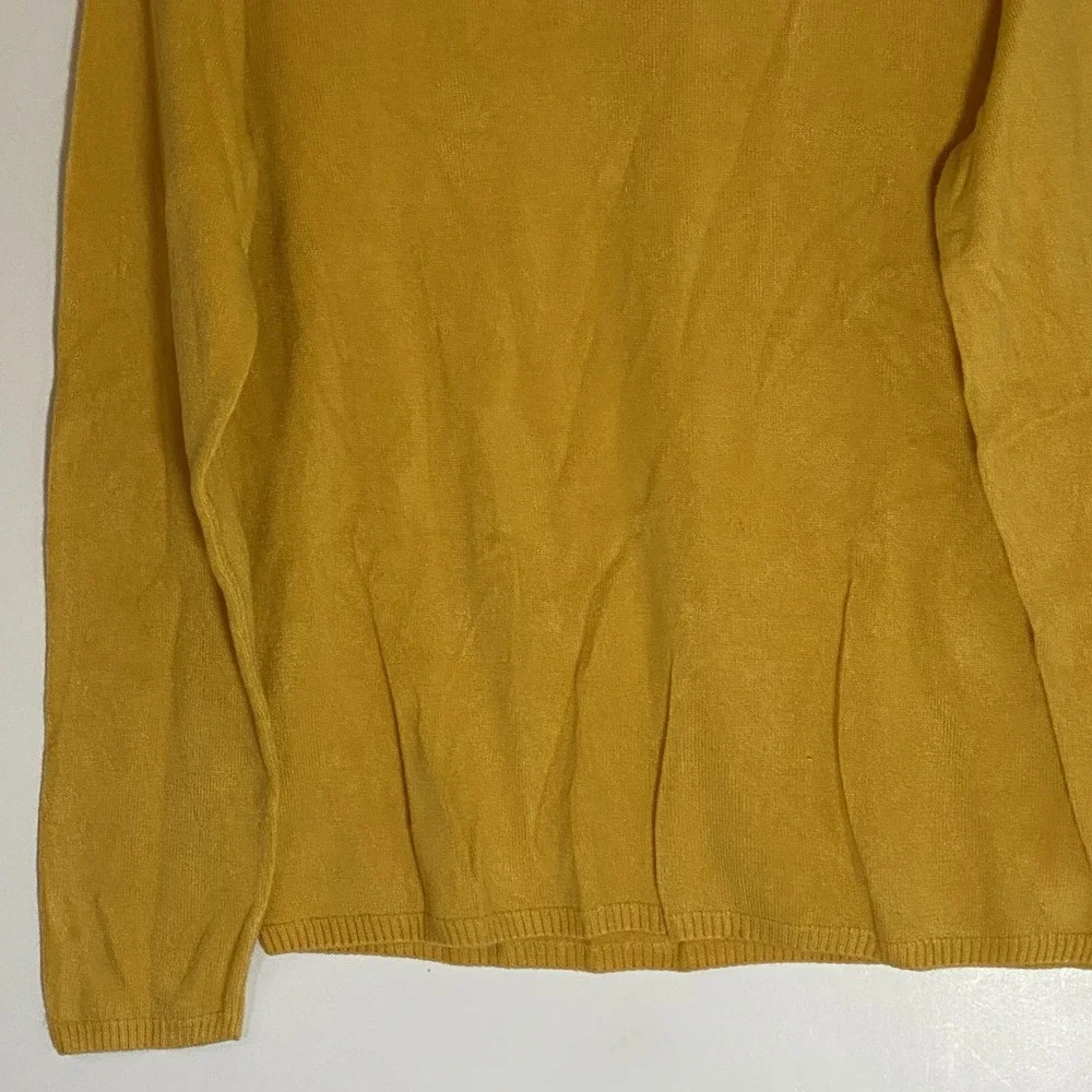 Kim Rogers Sweater Womens Medium Yellow Knit Pullover Crew Neck Grannycore Comfy
